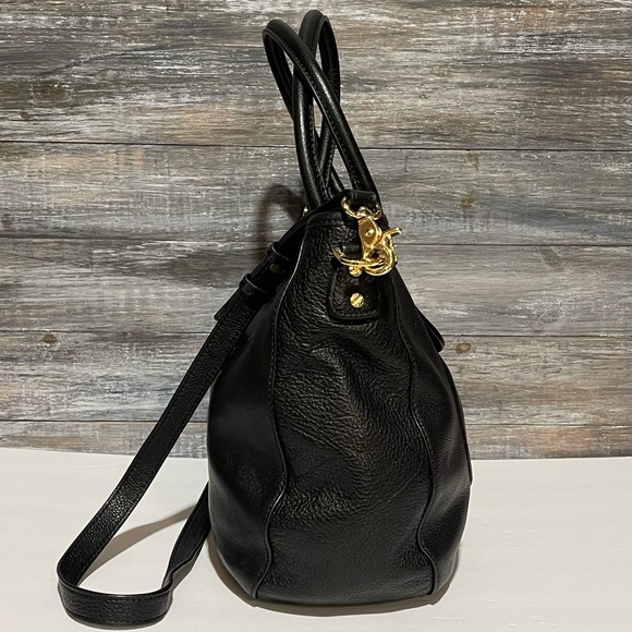 Tory Burch Large Amanda Shoulder Crossbody Handbag Black Leather Gold Hardware - Picture 14 of 16